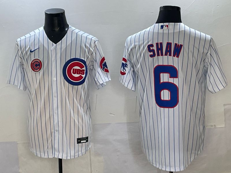 Men Chicago Cubs #6 Shaw white Nike MLB 2025 jersey 02